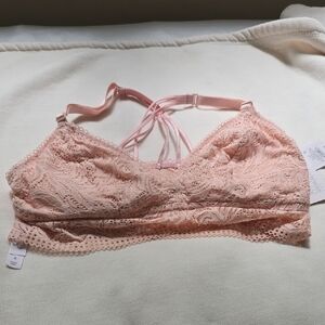 Auden Pink Lace Bra with Delicate Straps
